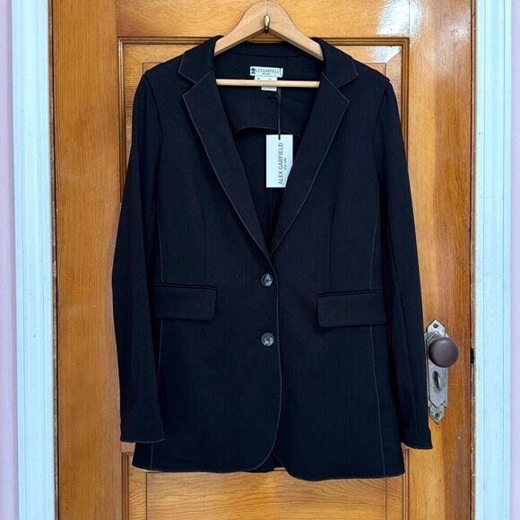 Alex Garfield New York Black Soft Two Button Blazer Women’s XS 2 - Picture 1 of 5